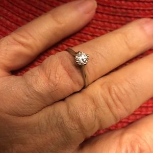 ENGAGEMENT RING, 14 ct, white and yellow gold, s